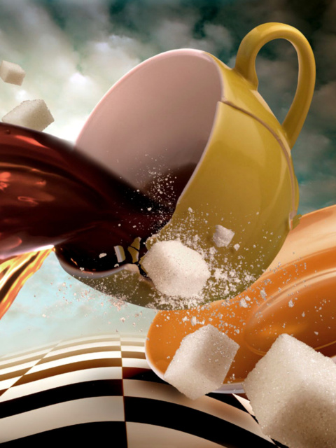 Surrealism Coffee Cup with Sugar cubes screenshot #1 480x640