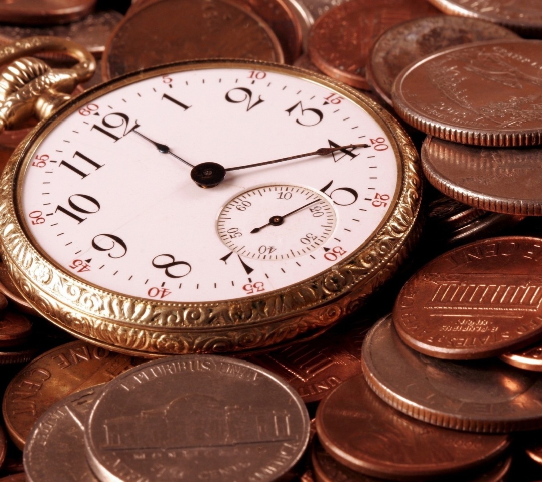 Dollar Cents and Watch wallpaper 1080x960