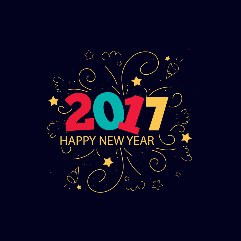 Fondo de pantalla New Year 2017 1024x1024