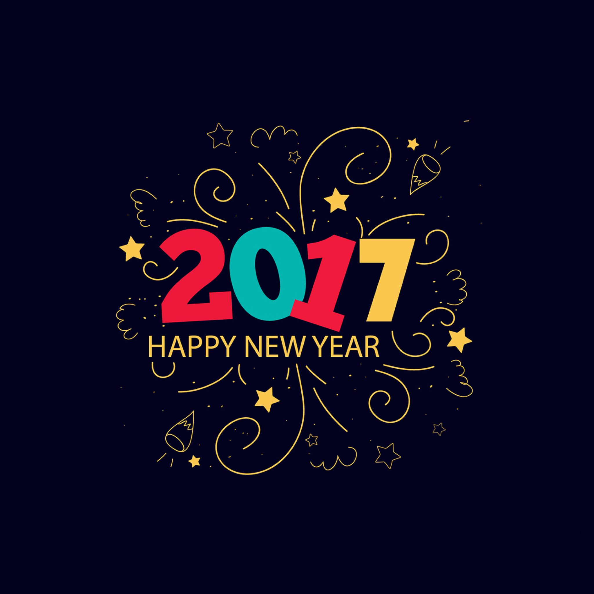 Fondo de pantalla New Year 2017 2048x2048