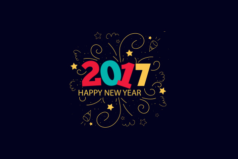 New Year 2017 wallpaper 480x320