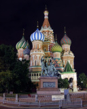 Cathedral of Vasily the Blessed in Red Square in Moscow wallpaper 128x160