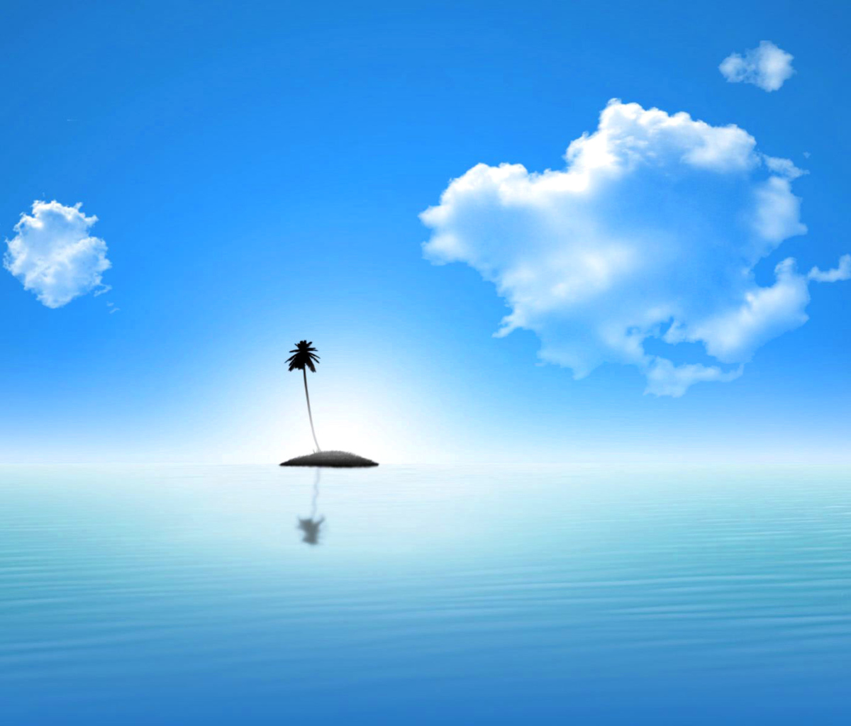 Das Lonely Palm Tree Island Wallpaper 1200x1024