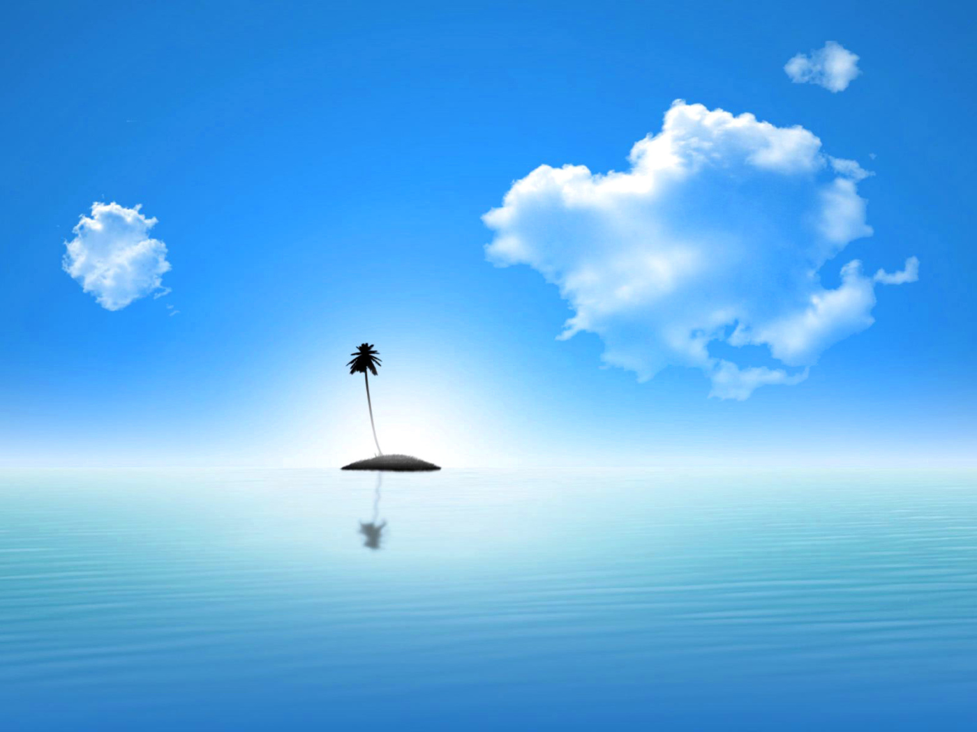 Fondo de pantalla Lonely Palm Tree Island 1400x1050