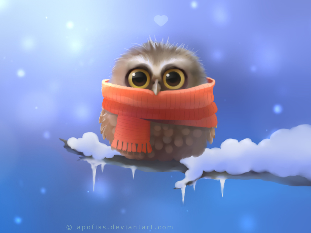 Das Cold Owl Wallpaper 1024x768