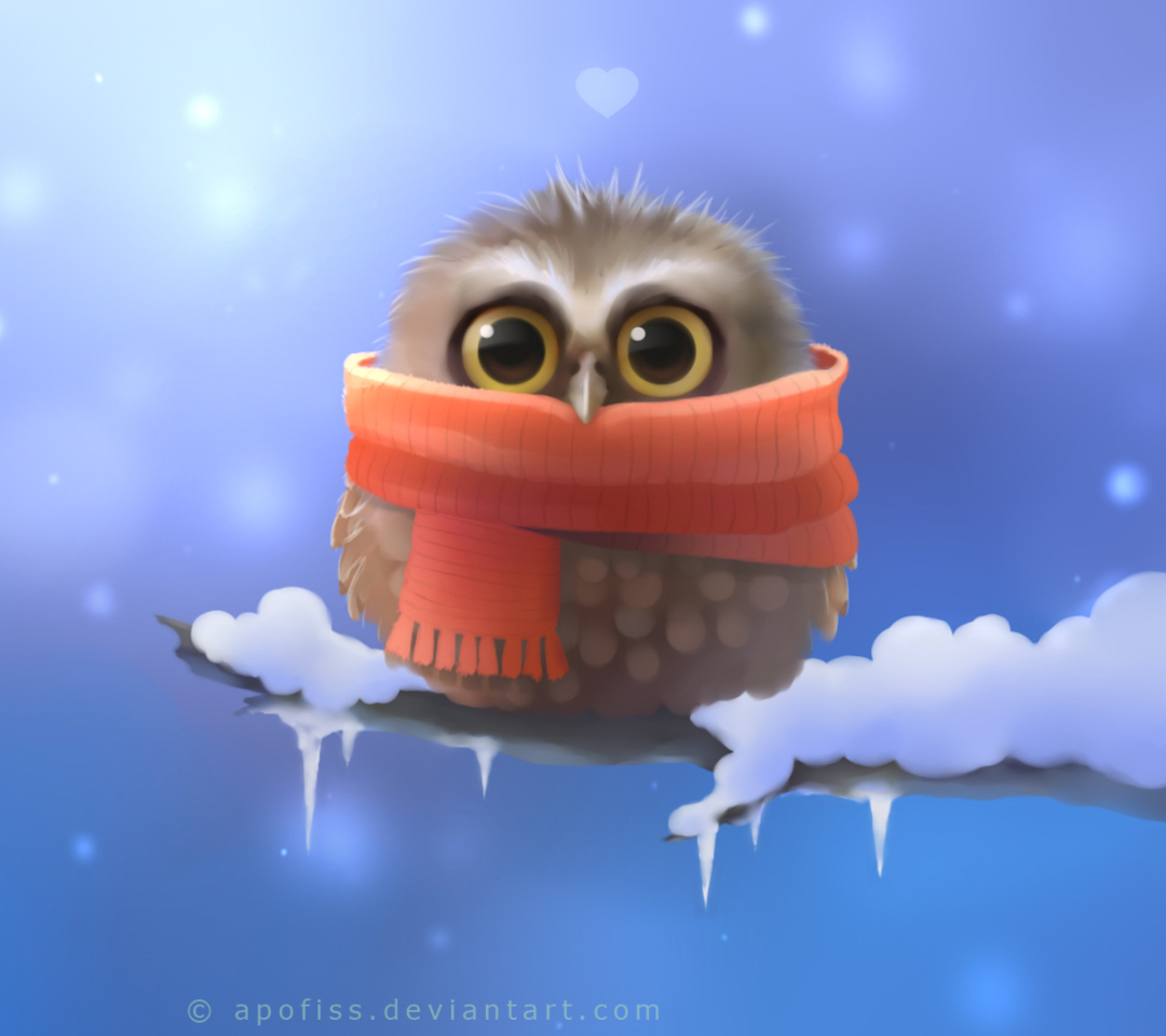 Fondo de pantalla Cold Owl 1080x960