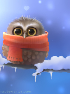 Fondo de pantalla Cold Owl 240x320