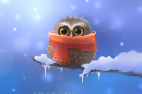 Обои Cold Owl 480x320