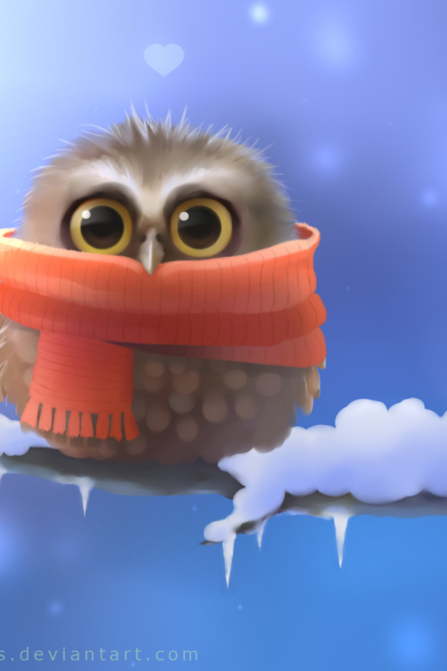 Das Cold Owl Wallpaper 640x960