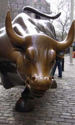 Fondo de pantalla The Wall Street Bull 240x400
