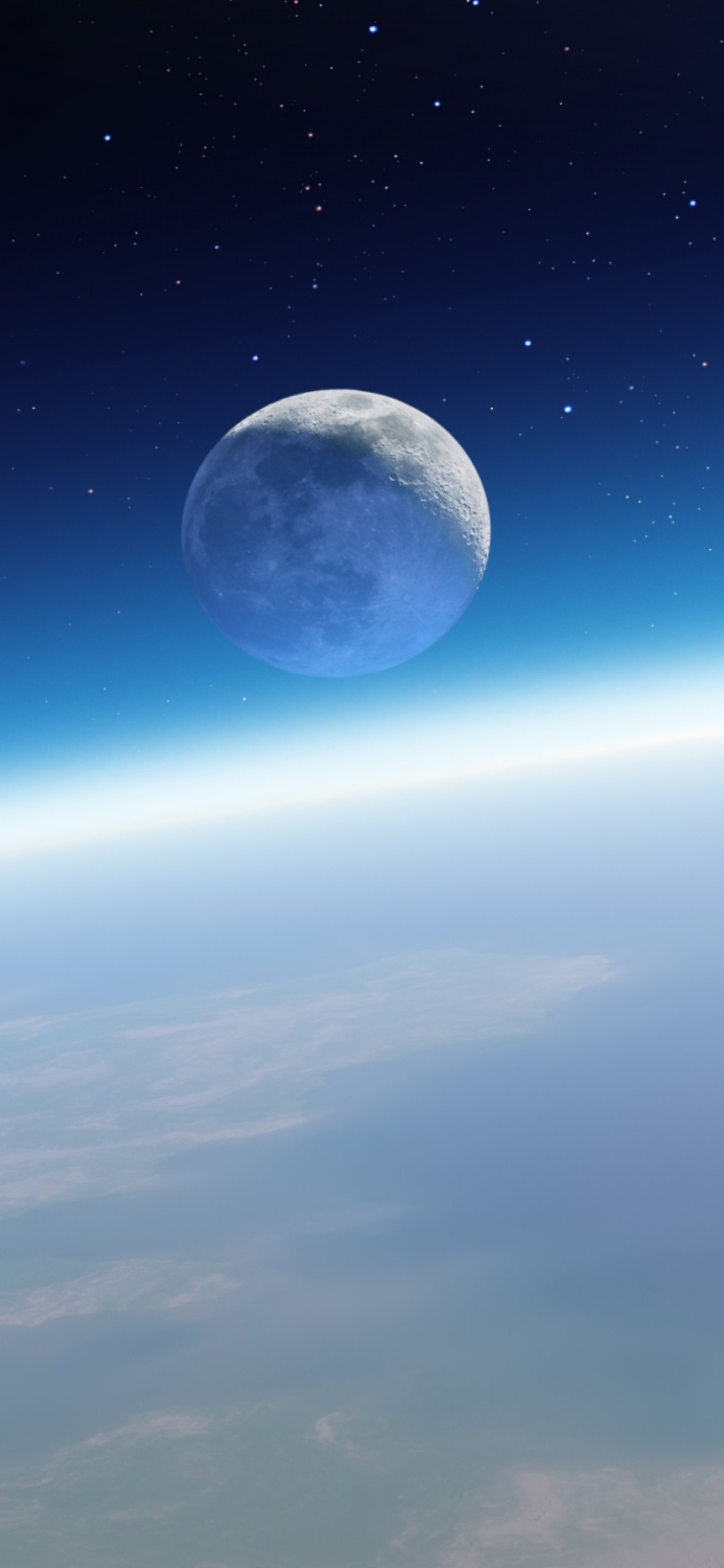 Fondo de pantalla Earth And Moon 1170x2532
