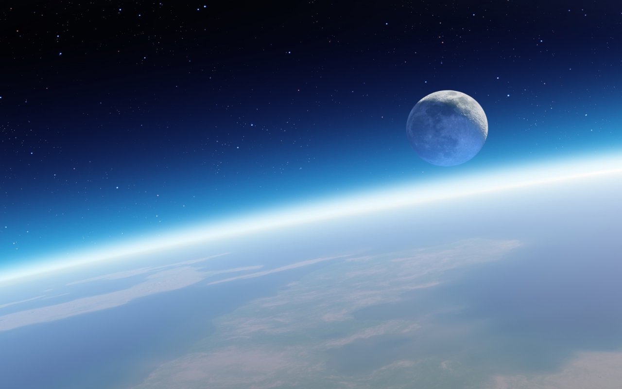 Earth And Moon wallpaper 1280x800
