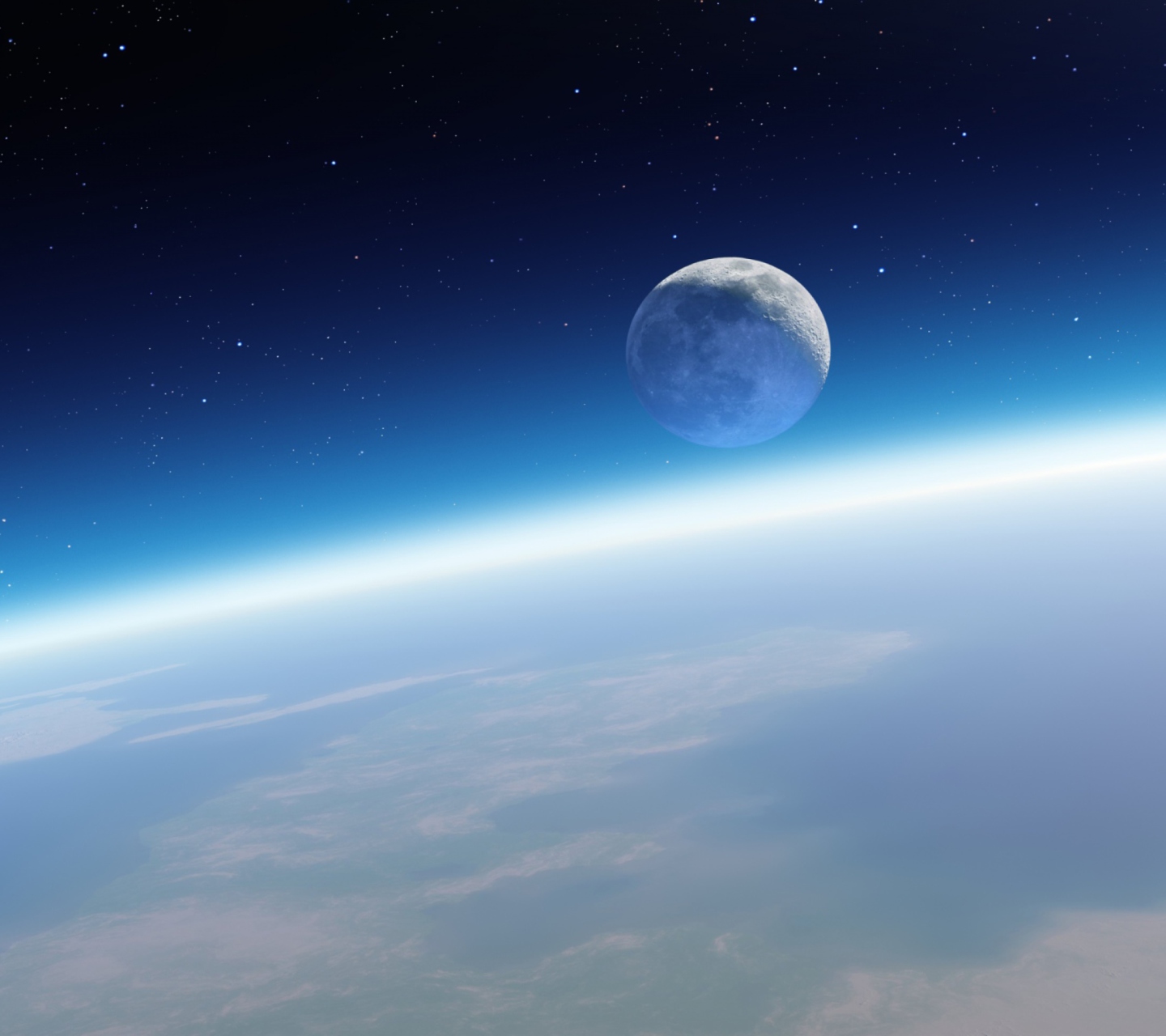 Обои Earth And Moon 1440x1280