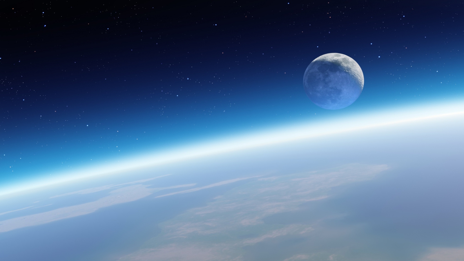 Fondo de pantalla Earth And Moon 1600x900