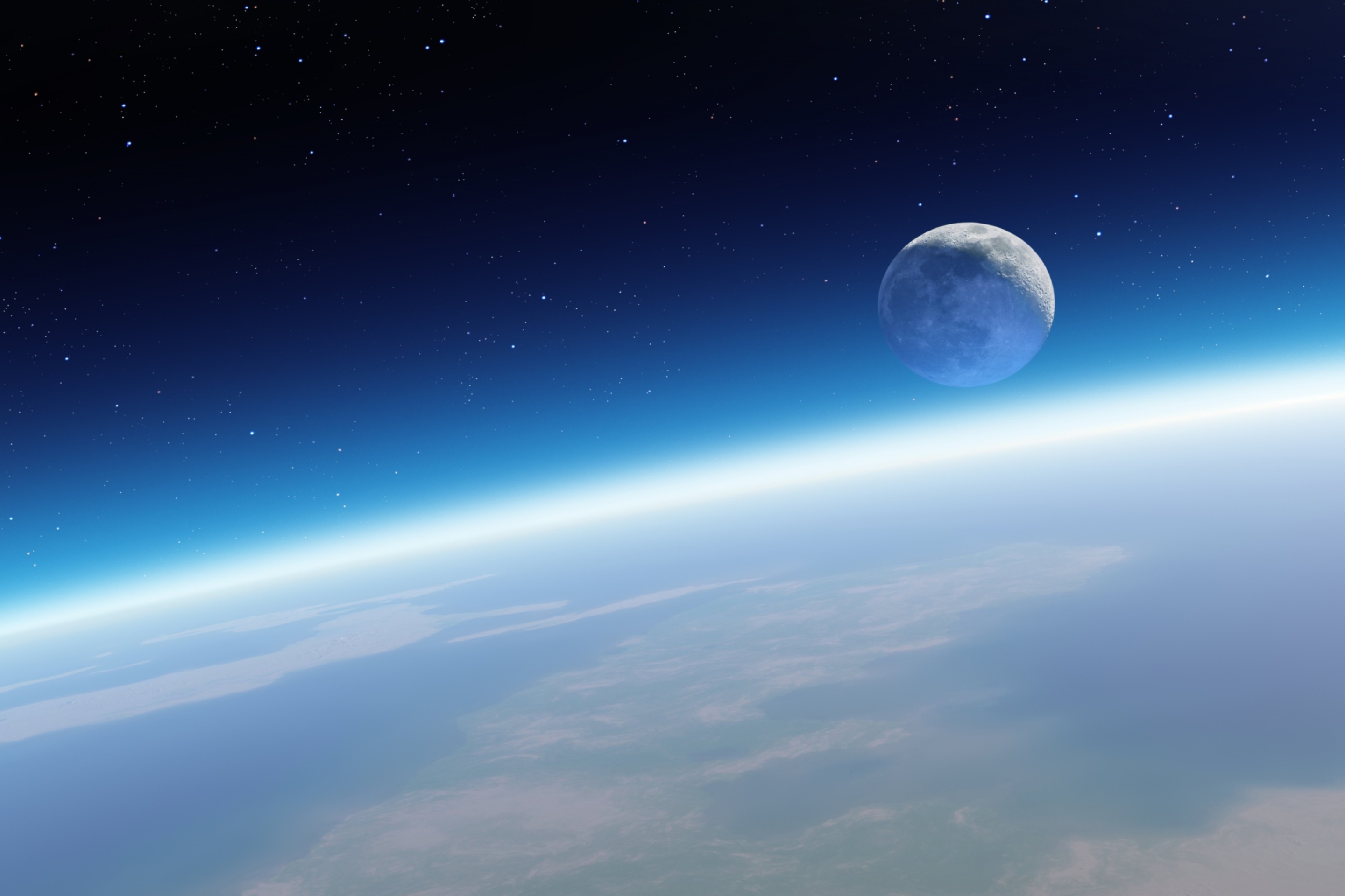 Fondo de pantalla Earth And Moon 2880x1920