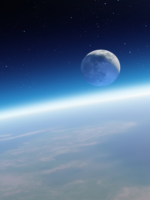 Earth And Moon wallpaper 480x640