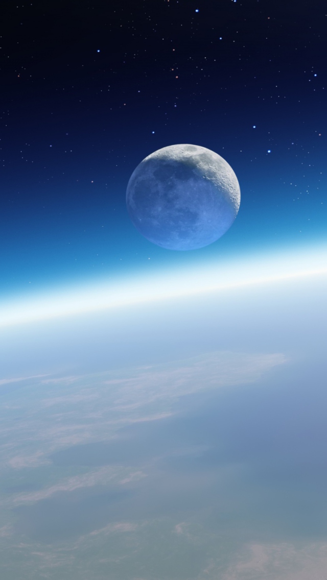 Earth And Moon wallpaper 640x1136