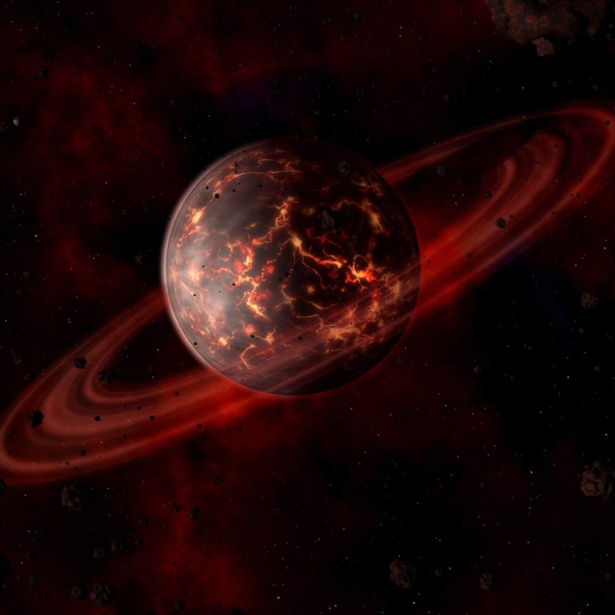 Fondo de pantalla Volcanic Planet 2048x2048