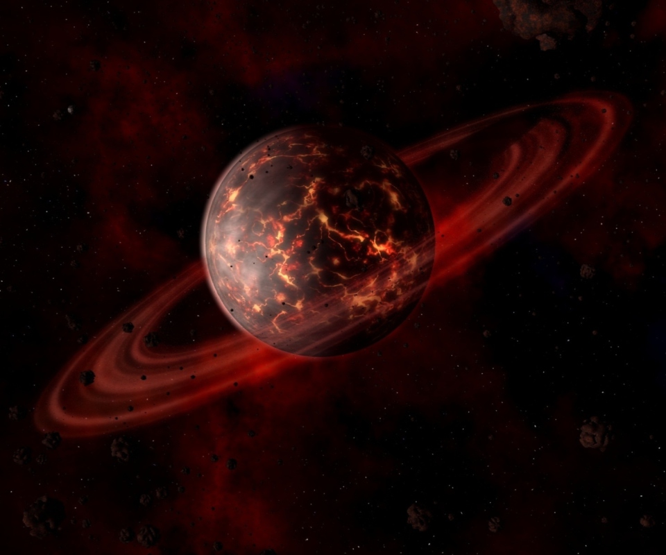 Volcanic Planet wallpaper 960x800