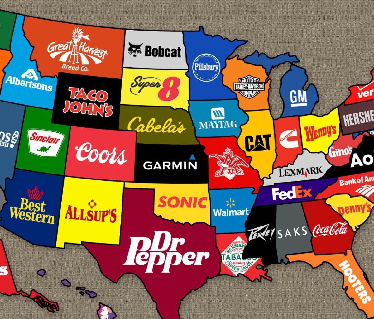 Us Brands Map wallpaper 1200x1024