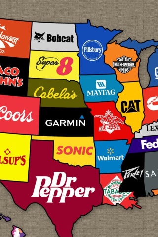 Us Brands Map wallpaper 320x480