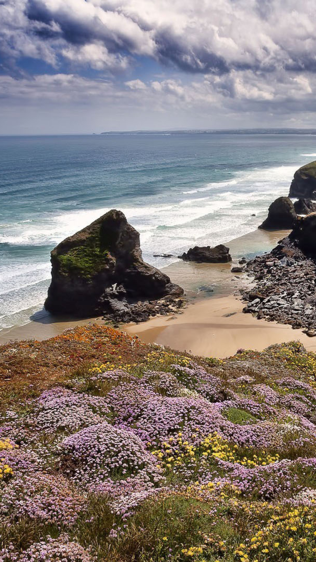Обои Beach in Cornwall, United Kingdom 1080x1920