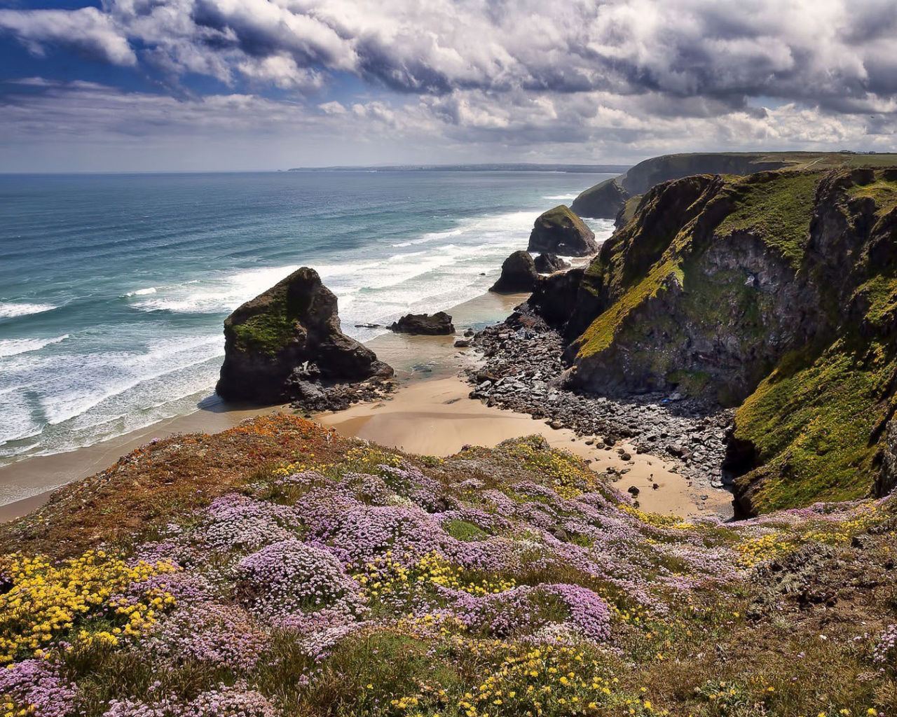 Das Beach in Cornwall, United Kingdom Wallpaper 1280x1024