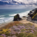 Fondo de pantalla Beach in Cornwall, United Kingdom 128x128