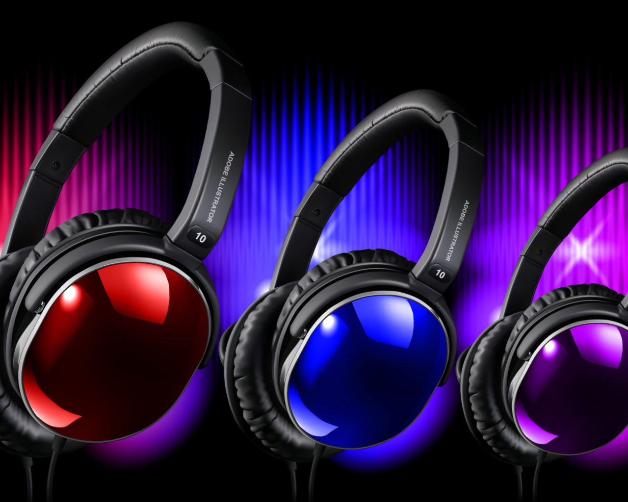 Das Colorful Headphones Wallpaper 1280x1024