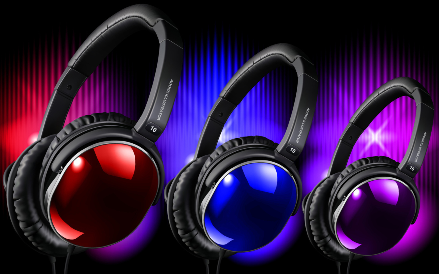 Colorful Headphones wallpaper 1440x900