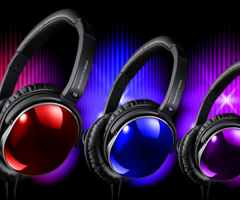 Das Colorful Headphones Wallpaper 480x400