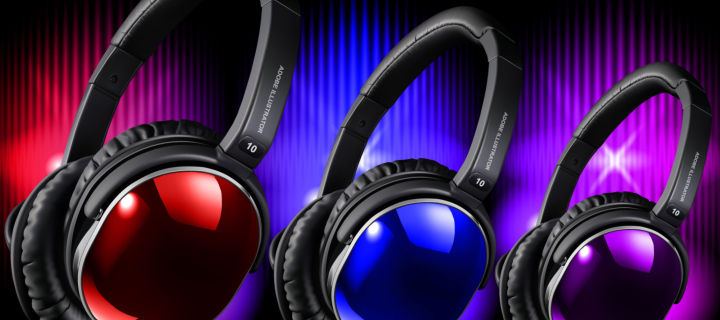 Sfondi Colorful Headphones 720x320