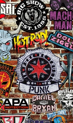 Das WWE Logos: Hot Rod, Punk Wallpaper 240x400