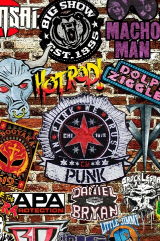 Fondo de pantalla WWE Logos: Hot Rod, Punk 320x480
