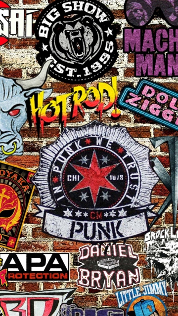 WWE Logos: Hot Rod, Punk wallpaper 360x640