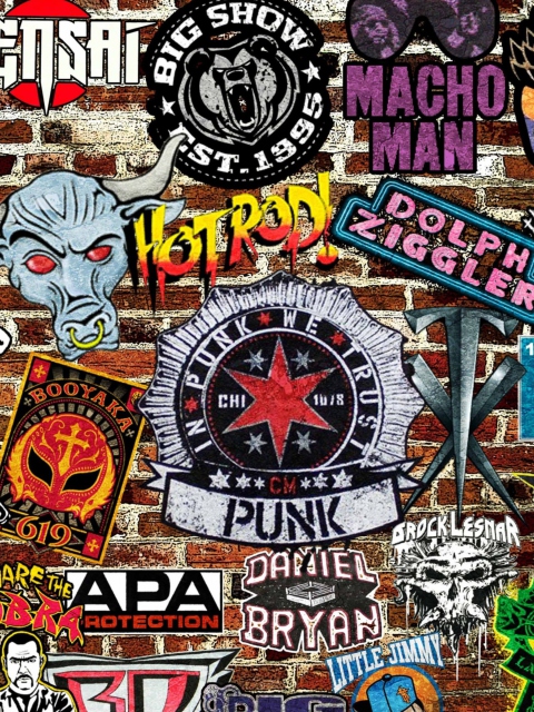 Das WWE Logos: Hot Rod, Punk Wallpaper 480x640