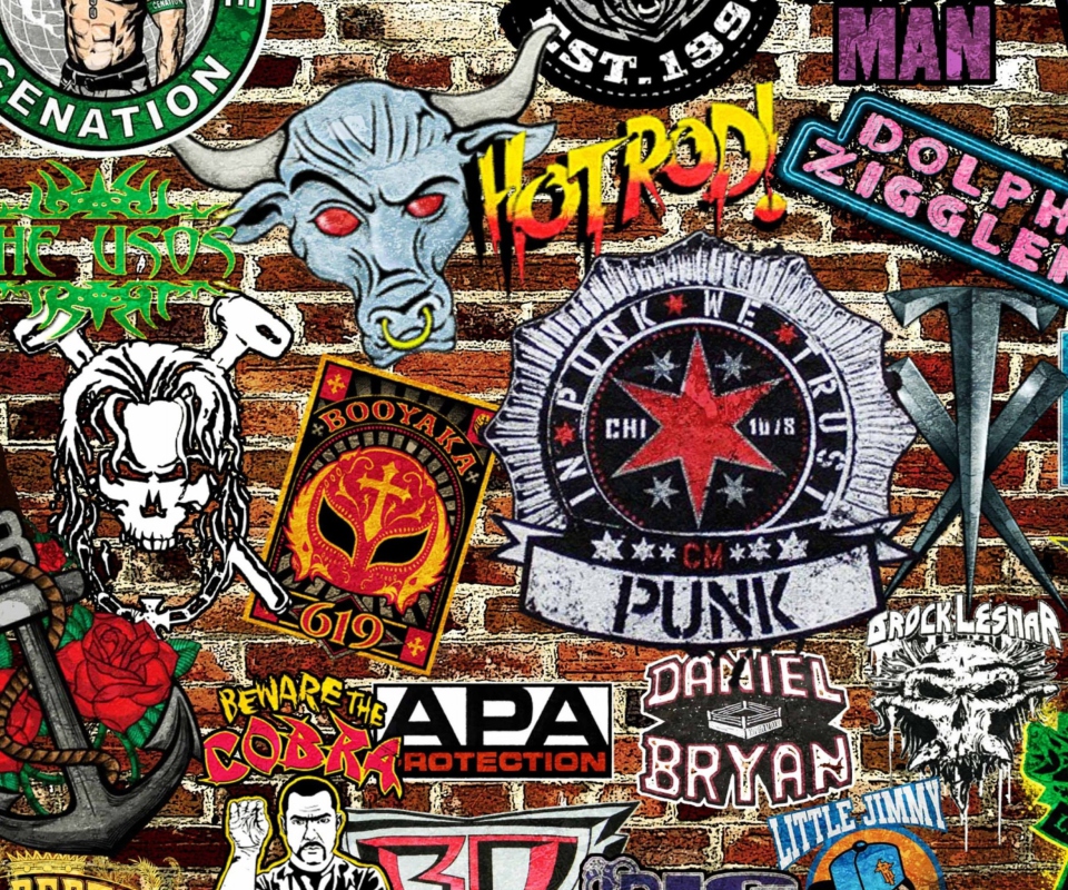 Das WWE Logos: Hot Rod, Punk Wallpaper 960x800