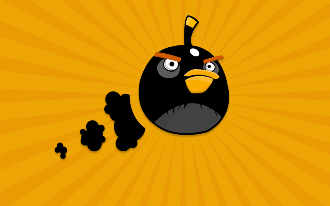 Das Black Angry Birds Wallpaper 1280x800