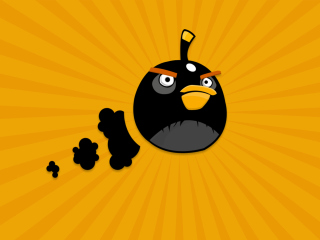 Black Angry Birds wallpaper 320x240