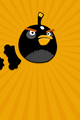 Black Angry Birds wallpaper 320x480