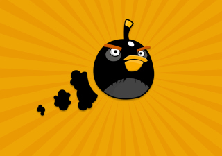 Black Angry Birds - Obrázkek zdarma pro 1600x900