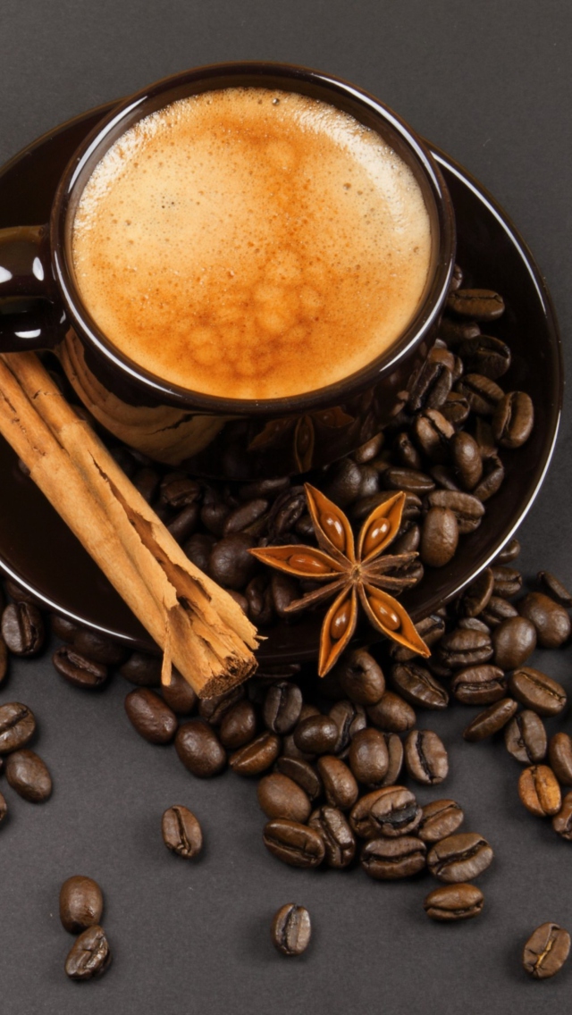 Sfondi Cinnamon And Star Anise Coffee 640x1136