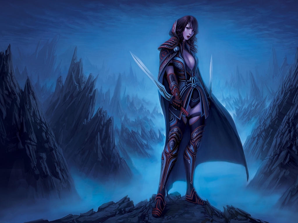 Fondo de pantalla Fantasy Warrior Girl 1024x768