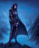 Das Fantasy Warrior Girl Wallpaper 128x160