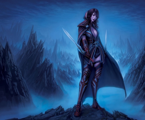 Fantasy Warrior Girl wallpaper 480x400