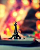 Little Eiffel Tower And Bokeh Lights screenshot #1 128x160