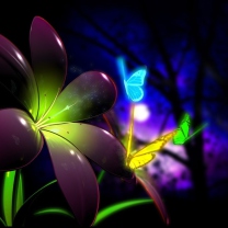Screenshot №1 pro téma Phosphorescent Butterflies 208x208