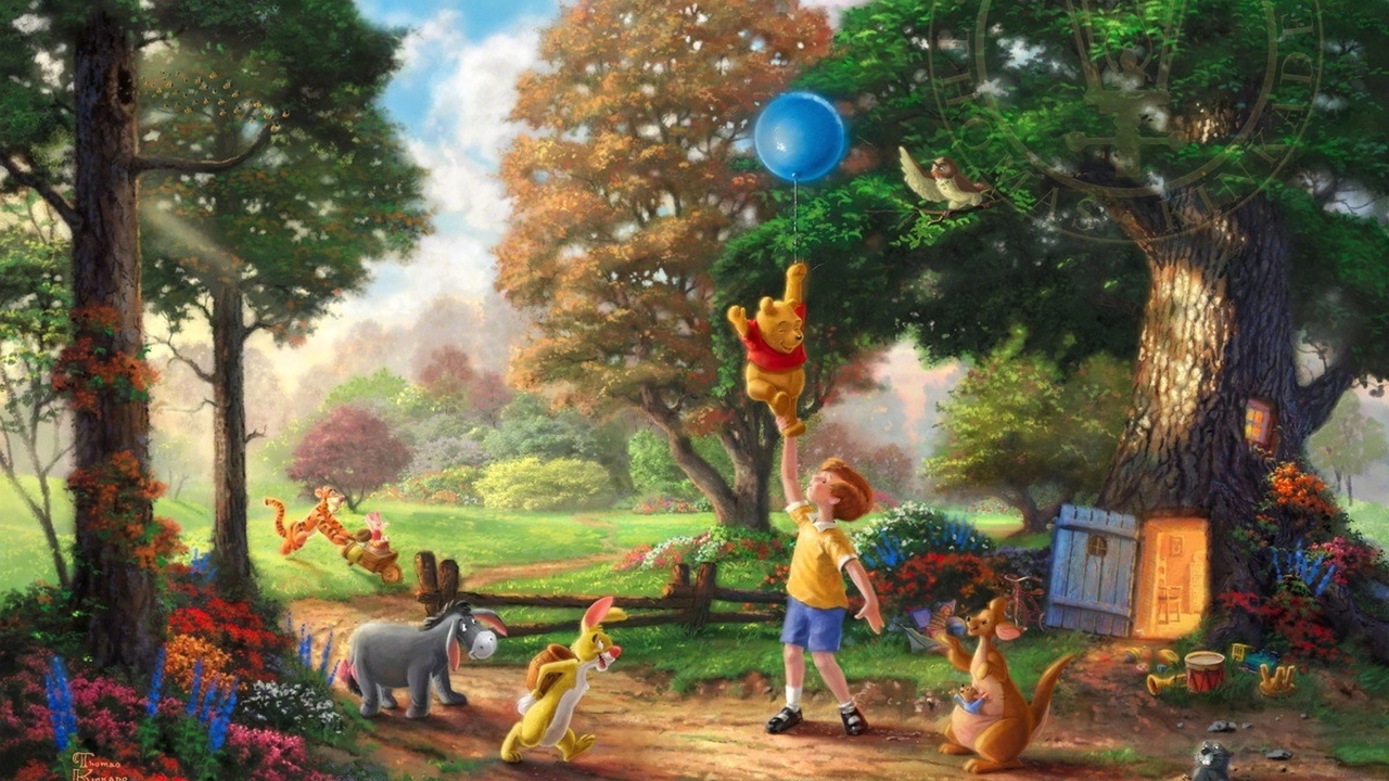 Fondo de pantalla Thomas Kinkade, Winnie-The-Pooh 1280x720