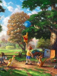 Das Thomas Kinkade, Winnie-The-Pooh Wallpaper 240x320