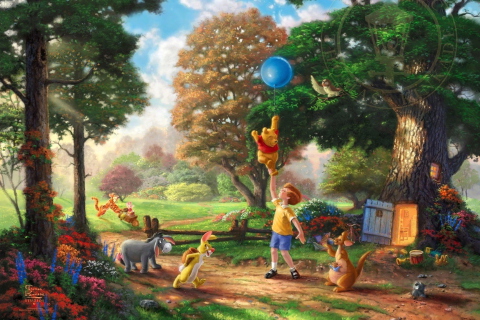 Thomas Kinkade, Winnie-The-Pooh wallpaper 480x320